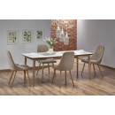 Стол обеденный HALMAR BARRET белый матовый/дуб лефкас 90-190/80